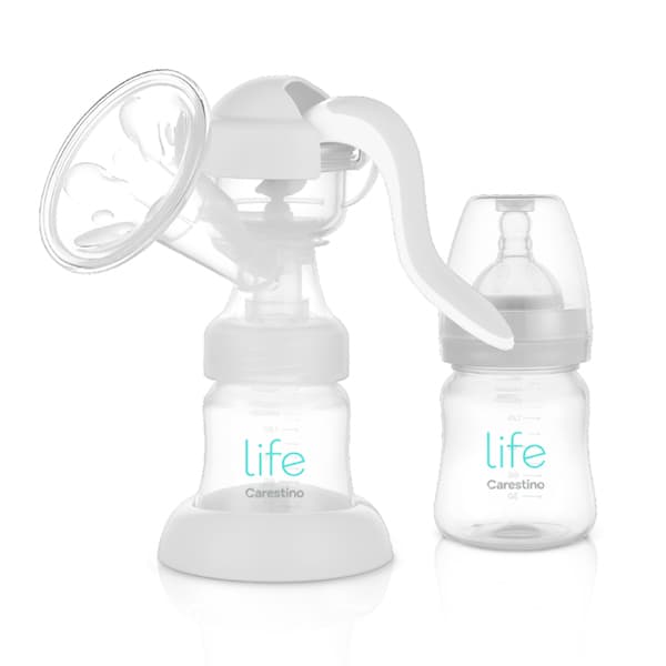 Extractor de Leche Manual con Biberón Gris